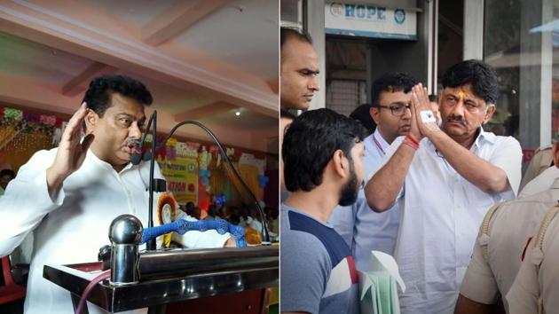 Shivakumar, 57, a Vokkaliga from south Karnataka and a seven-time legislator. Patil, 55, a former state home minister and a Lingayat leader, has the support of Siddaramaiah. (Photo: Twitter (L) and PTI (R)) Shivakumar, 57, a Vokkaliga from south Karnataka and a seven-time legislator. Patil, 55, a former state home minister and a Lingayat leader, has the support of Siddaramaiah. (Photo: Twitter (L) and PTI (R))
