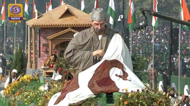 Jammu and Kashmir took part in the Republic Day parade for the first time as a union territory(ANI Photo)