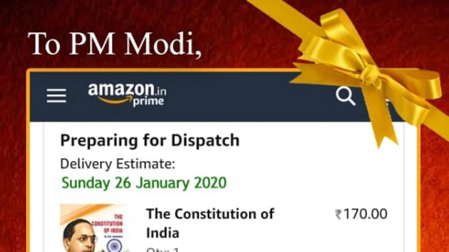 The Congress posted a picture of the gift that it said will be reaching the “Dear PM” soon. However, the address, as seen in the picture, was one of E Block Central Secretariat and not the PM’s official residence at 7, Lok Kalyan Marg. (Photo @INCIndia)