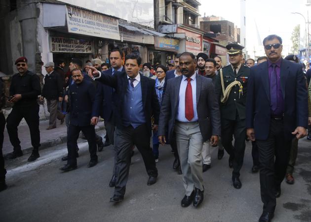 Jammu & Kashmir Lt. Governor GC Murmu during his visit in Jammu on January 17, 2020. He said Jammu and Kashmir was now at the doorstep of a brighter future.(Nitin Kanotra/HT Photo)