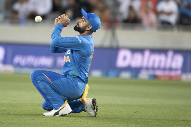 Auckland: Indian captain Virat Kohli drops a catch. (AP) Auckland: Indian captain Virat Kohli drops a catch. (AP)