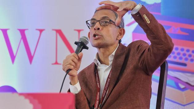 Noble Laureate Abhijit V Banerjee speaks during the Jaipur Literature Festival at Diggi Palace, in Jaipur, Sunday, Jan. 26, 2020.(PTI) Noble Laureate Abhijit V Banerjee speaks during the Jaipur Literature Festival at Diggi Palace, in Jaipur, Sunday, Jan. 26, 2020.(PTI)