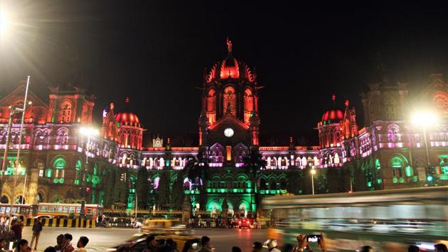 Maharashtra, Jan 25 (ANI): An illuminated view of the Chatrapati Shivaji Maharaj Terminus on the eve of Republic Day 2020, in Mumbai on Saturday. (ANI Photo) 