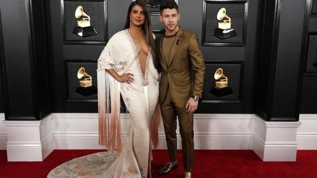Priyanka Chopra and Nick Jonas at 62nd Grammy Awards.(REUTERS)