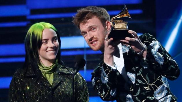 Billie Eilish and Finneas O'Connell accept the award for Song Of The Year for Bad Guy.(REUTERS)