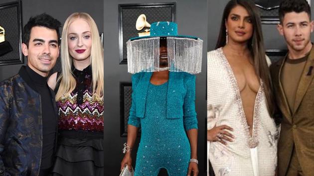 Sophie Turner, Priyanka Chopra and Billy Turner attended the 62nd Grammy Awards in style.(REUTERS/ AP)