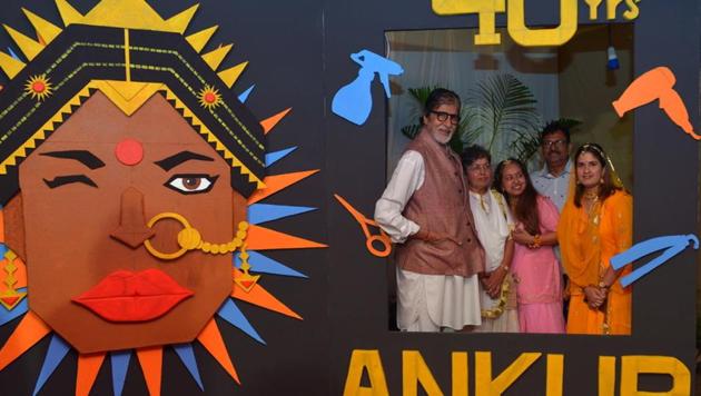 Amitabh Bachchan at his makeup artist Deepak Sawant’s bash in Mumbai on Sunday.
