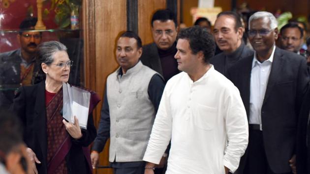 Indian National Congress president Sonia Gandhi, Congress Leader Rahul Gandhi, CPI Leader D. Raja, Ghulam N Azad, and other's leave after attending Leaders of Opposition Parties meeting in Parliament Annexe Building in New Delhi.(Sonu Mehta/HT PHOTO) Indian National Congress president Sonia Gandhi, Congress Leader Rahul Gandhi, CPI Leader D. Raja, Ghulam N Azad, and other's leave after attending Leaders of Opposition Parties meeting in Parliament Annexe Building in New Delhi.(Sonu Mehta/HT PHOTO)