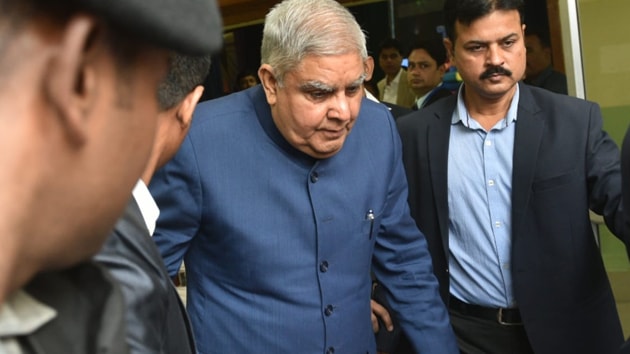 In a string of tweets, Bengal Governor Dhankhar expressed concern over the behaviour meted out to him. (Photo Samir Jana/HT) In a string of tweets, Bengal Governor Dhankhar expressed concern over the behaviour meted out to him. (Photo Samir Jana/HT)
