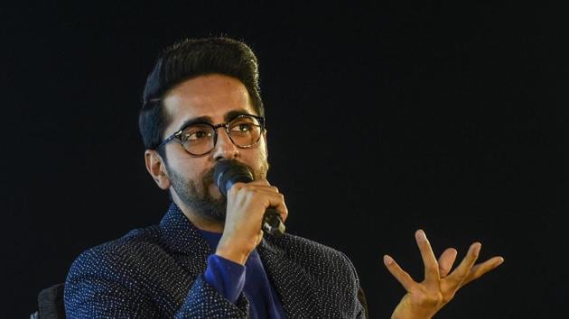 Ayushmann Khurrana during Tata Steel Kolkata Literary Meet at Victoria Memorial in Kolkata.(PTI)