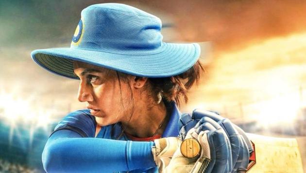 Shabaash Mithu poster featuring Taapsee Pannu as Mithali Raj.