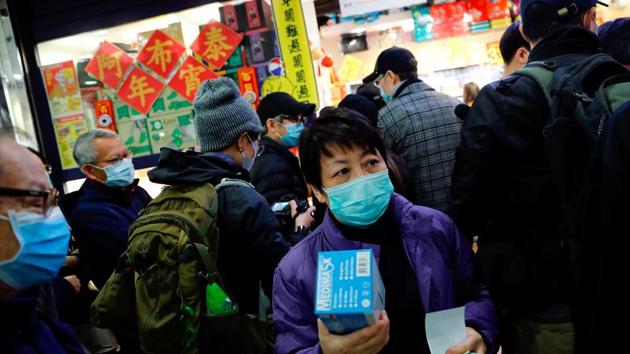 Wuhan Coronavirus: Customers queue to buy facial masks to prevent a new coronavirus outbreak in Hong Kong, China.(REUTERS) Wuhan Coronavirus: Customers queue to buy facial masks to prevent a new coronavirus outbreak in Hong Kong, China.(REUTERS)