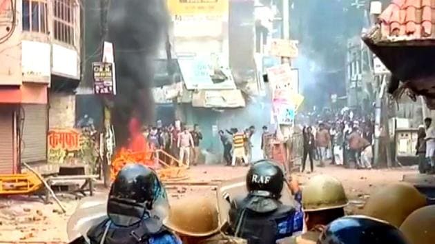 Demonstrators pelting stones on security personnel during a violent protest against the Citizenship Amendment Act 2019, in Rampur on December 21, 2019.(ANI Photo/File) Demonstrators pelting stones on security personnel during a violent protest against the Citizenship Amendment Act 2019, in Rampur on December 21, 2019.(ANI Photo/File)