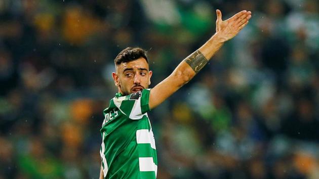 Sporting CP's Bruno Fernandes in action.(REUTERS)