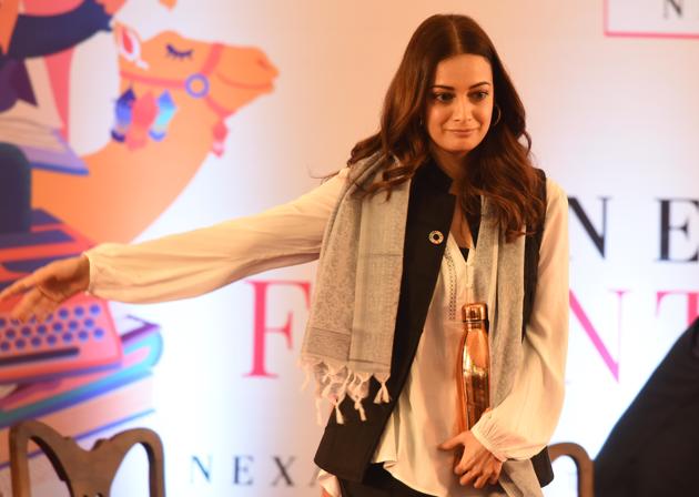 Dia Mirza during Jaipur Literature Festival in Jaipur. (Raj K Raj/HT PHOTO) Dia Mirza during Jaipur Literature Festival in Jaipur. (Raj K Raj/HT PHOTO)
