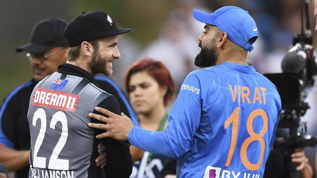 New Zealand captain Kane Williamson, left, and India captain Virat Kohli.(AP) New Zealand captain Kane Williamson, left, and India captain Virat Kohli.(AP)