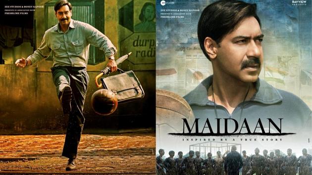 Ajay Devgn’s Maidaan posters feature him as football coach Syed Abdul Rahim.