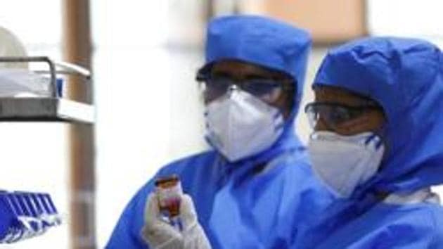 Medical staff at the Rajiv Ghandhi Government General hospital, Chennai, January 29, 2020. The high population density and mobility in India make it one of the world’s hotspots for emerging infectious diseases, much like China which is witnessing the biggest-ever global lockdown that has confined 56 million people in affected provinces to their homes.(REUTERS) Medical staff at the Rajiv Ghandhi Government General hospital, Chennai, January 29, 2020. The high population density and mobility in India make it one of the world’s hotspots for emerging infectious diseases, much like China which is witnessing the biggest-ever global lockdown that has confined 56 million people in affected provinces to their homes.(REUTERS)