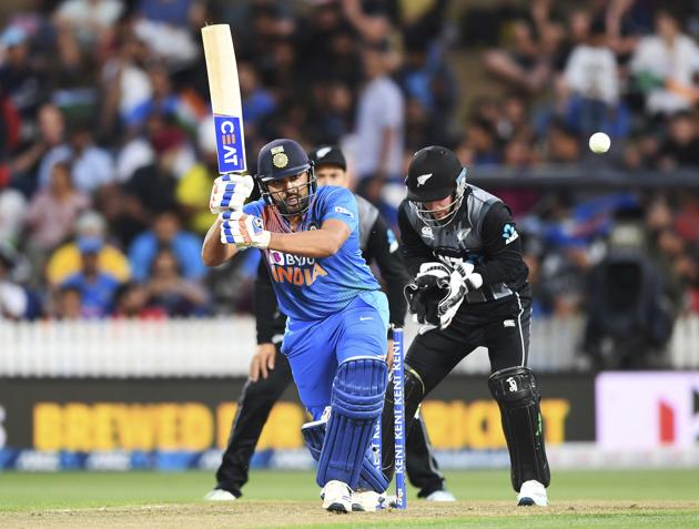 Hamilton: India's Rohit Sharma bats during the Twenty/20 cricket international between India and New Zealand in Hamilton. (AP) Hamilton: India's Rohit Sharma bats during the Twenty/20 cricket international between India and New Zealand in Hamilton. (AP)