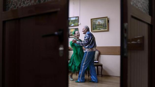 Maya Kachina and Lev Kitayev perform at a social centre.“I used to go to the fields, the bare fields, and danced alone. I used to like it a lot. And I really wanted to dance and I’ve lived all my life in my dreams,” Kachina said. (Evgenia Novozhenina / REUTERS) Maya Kachina and Lev Kitayev perform at a social centre.“I used to go to the fields, the bare fields, and danced alone. I used to like it a lot. And I really wanted to dance and I’ve lived all my life in my dreams,” Kachina said. (Evgenia Novozhenina / REUTERS)