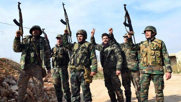 Syrian army soldiers chant slogans as they hold their rifles. Turkish President Recep Tayyip Erdogan expressed frustration with Moscow over its failure to halt Syrian government attacks in Idlib. Erdogan said Russia is not loyal to agreements reached with Turkey over the situation in Idlib, including a cease-fire that collapsed earlier this month. He said he is in contact with the Russians to tell them to stop the bombing “in Idlib or our patience will run out.” (Ghaith Alsayed / AP) Syrian army soldiers chant slogans as they hold their rifles. Turkish President Recep Tayyip Erdogan expressed frustration with Moscow over its failure to halt Syrian government attacks in Idlib. Erdogan said Russia is not loyal to agreements reached with Turkey over the situation in Idlib, including a cease-fire that collapsed earlier this month. He said he is in contact with the Russians to tell them to stop the bombing “in Idlib or our patience will run out.” (Ghaith Alsayed / AP)