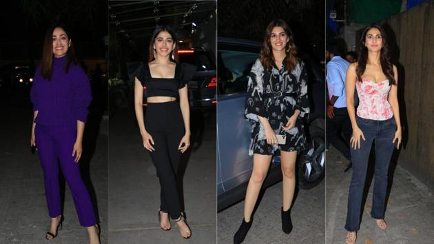 Yami Gautam, Alaya F, Kriti Sanon, Vaani Kapoor at Jawaani Jaaneman screening. (Varinder Chawla)