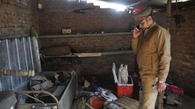 Police found around 300 crude bombs in search at Subhash Batham’s house.(HT Photo)