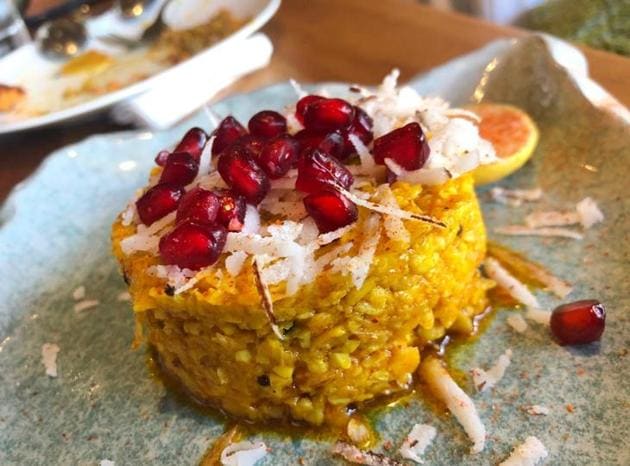 The bhutte ka khees, a specialty of Indore, is grated corn, boiled then fried and spiced with hing, jeera, dhaniya and other spices. Ishara serves it garnished with pomegranate. Scroll down to meet the true stars of the establishment - Ishara’s staff.