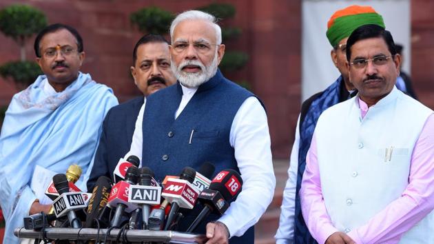Prime Minister Narendra Modi told NDA lawmakers to strongly back the Citizenship Amendment Act (CAA).(Mohd Zakir/HT PHOTO) Prime Minister Narendra Modi told NDA lawmakers to strongly back the Citizenship Amendment Act (CAA).(Mohd Zakir/HT PHOTO)