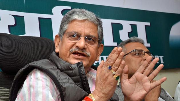 Janata Dal United (JD-U) MP Rajiv Ranjan (Lalan Singh) addresses a press conference in Ranchi.(PTI File) Janata Dal United (JD-U) MP Rajiv Ranjan (Lalan Singh) addresses a press conference in Ranchi.(PTI File)