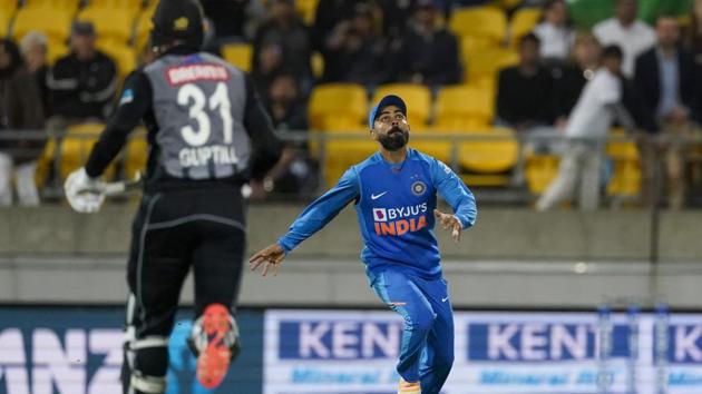 India's Virat Kohli looks to take a catch. (AP)