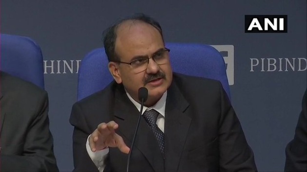 Revenue Secretary Ajay Bhushan Pandey at the post-Budget press conference in Delhi on Saturday.(ANI) Revenue Secretary Ajay Bhushan Pandey at the post-Budget press conference in Delhi on Saturday.(ANI)