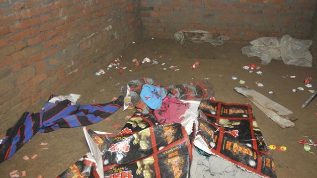 Items found in the basement of the house whereSubhash Batham, a murder accused, held 23 children hostage, at Karthia village, Farrukhabad district of Uttar Pradesh, Friday, January 31, 2020. (Deepak Gupta / HT Photo) Items found in the basement of the house whereSubhash Batham, a murder accused, held 23 children hostage, at Karthia village, Farrukhabad district of Uttar Pradesh, Friday, January 31, 2020. (Deepak Gupta / HT Photo)