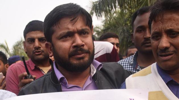 CPI leader Kanhaiya Kumar holds a placard during a protest against CAA, NPR and NRC in front of Gandhi Statue, at Gandhi Maidan, in Patna. The former JNUSU prez was shown shoes and faced stone pelting at Chhapra on Saturday. (Santosh Kumar / Hindustan Times) CPI leader Kanhaiya Kumar holds a placard during a protest against CAA, NPR and NRC in front of Gandhi Statue, at Gandhi Maidan, in Patna. The former JNUSU prez was shown shoes and faced stone pelting at Chhapra on Saturday. (Santosh Kumar / Hindustan Times)