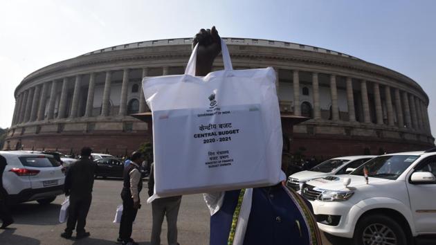 A Member of Parliament hold copies of the Union Budget after attending the Parliament Budget Session 2020-21, in New Delhi. (Sonu Mehta/HT PHOTO) A Member of Parliament hold copies of the Union Budget after attending the Parliament Budget Session 2020-21, in New Delhi. (Sonu Mehta/HT PHOTO)