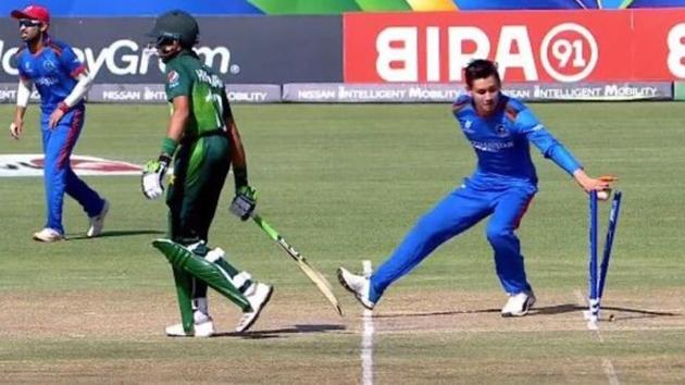 Afghanistan spinner Noor Ahmad dismissed Pakistan batsman Mohammad Huraira.(Twitter) Afghanistan spinner Noor Ahmad dismissed Pakistan batsman Mohammad Huraira.(Twitter)