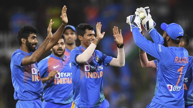 India’s Navdeep Saini celebrates the wicket of Taylor during the Twenty/20 cricket international between India and New Zealand at Bay Oval in Mt Maunganui, New Zealand, Sunday, Feb. 2, 2020.(AP) India’s Navdeep Saini celebrates the wicket of Taylor during the Twenty/20 cricket international between India and New Zealand at Bay Oval in Mt Maunganui, New Zealand, Sunday, Feb. 2, 2020.(AP)