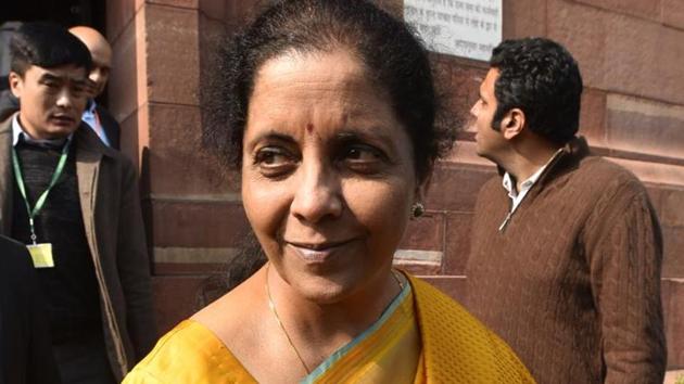 Union Finance Minister Nirmala Sitharaman after attending the Parliament Budget Session 2020-21, in New Delhi, India.(Sonu Mehta / Hindustan Times)