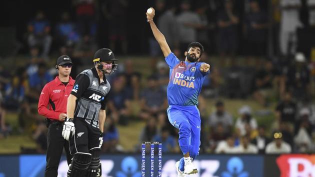 India's Jasprit Bumrah bowls during the 5th T20I. (AP) India's Jasprit Bumrah bowls during the 5th T20I. (AP)