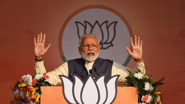 Prime Minister Narender Modi addresses an election campaign rally at GDB Karkardooma ground in east Delhi on Monday (Photo: Raj K Raj/ Hindustan Times) Prime Minister Narender Modi addresses an election campaign rally at GDB Karkardooma ground in east Delhi on Monday (Photo: Raj K Raj/ Hindustan Times)