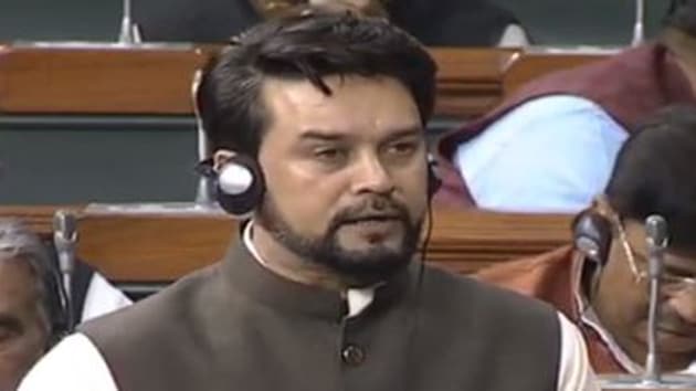 Anurag Thakur in Lok Sabha. (ANI photo)