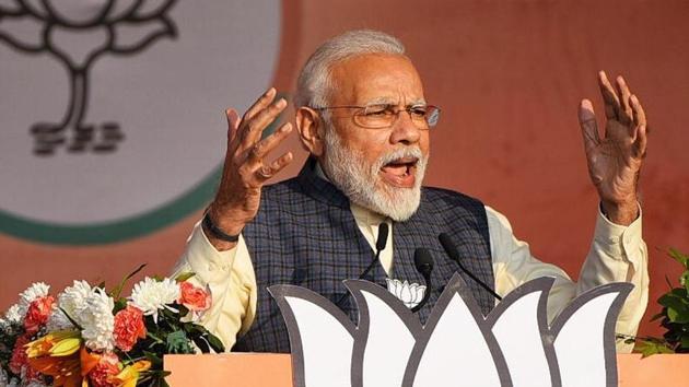 PM addresses a rally in Karkardooma ahead of Delhi Assembly Elections, 2020. (Raj K Raj/HT Photos) PM addresses a rally in Karkardooma ahead of Delhi Assembly Elections, 2020. (Raj K Raj/HT Photos)