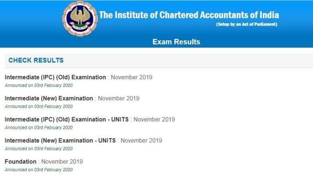 ICAI CA foundation, intermediate results 2019. (Screengrab)