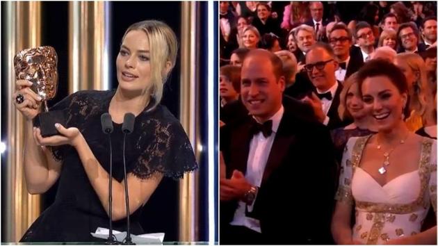 Margot Robbie accepted the award on Brad Pitt’s behalf at BAFTAs.