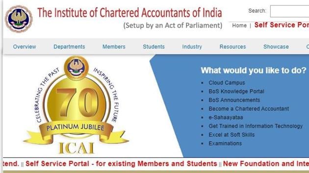 ICAI CA foundation, intermediate result 2019.(icai.org.in)