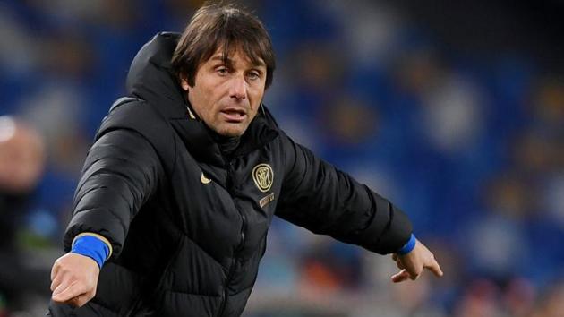 Inter Milan coach Antonio Conte reacts. (REUTERS) Inter Milan coach Antonio Conte reacts. (REUTERS)