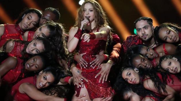 Shakira performs during halftime show. (REUTERS)