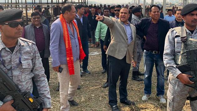 Assam Minister Himnata Biswa Sarma reviewing preparations for the Bodo Accord celebrations in Kokrajhar which Prime Minister Narendra Modi will attend on Friday.(https://twitter.com/himantabiswa)