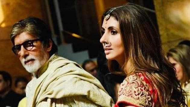 Amitabh Bachchan and Shweta Bachchan Nanda shared pictures from Armaan Jain’s wedding in Mumbai.(Instagram)