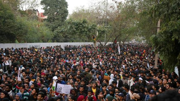 A view of the anti NPR protests. (Amal KS/HT PHOTO) A view of the anti NPR protests. (Amal KS/HT PHOTO)